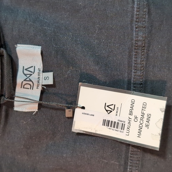 DNA, Hand-painted Black Distressed Women's Denim Jacket with Blue Accents,Size S - Picture 11 of 15